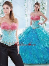 Exclusive Beaded Bodice and Ruffled Detachable Sweet 16 Dress in Organza SJQDDT542002AFOR