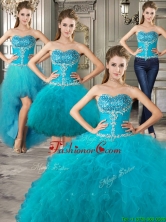 Exclusive Big Puffy Teal Detachable Quinceanera Dresses with Beading and Ruffles YYPJ028CX004FOR