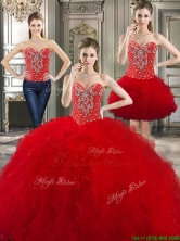 Fashionable Beaded and Ruffled Detachable Quinceanera Dresses in Red YYPJ022CX003FOR