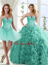 Feminine Visible Boning Beaded Detachable Quinceanera Gowns in Rolling FlowersSJQDDT561002AFOR