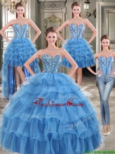 Modest Beaded and Ruffled Layers Detachable Quinceanera Dresses in Blue YYPJ017CX004FOR