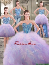 Perfect Big Puffy Rainbow Detachable Quinceanera Dresses with Beading and Ruffles YYPJ018CX004FOR