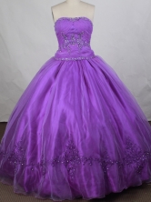 Romantic Ball Gown Strapless Floor  -length Quinceanera Dress LZ42616