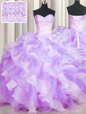 Exquisite Two Tone Visible Boning Floor Length Multi-color Quinceanera Gowns Sweetheart Sleeveless Lace Up