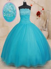 Unique Scalloped Sleeveless Beading Lace Up Quinceanera Dresses