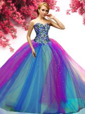  Multi-color Sweetheart Neckline Beading Ball Gown Prom Dress Sleeveless Lace Up