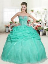 Dynamic Sleeveless Beading and Pick Ups Lace Up Quinceanera Dresses