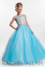  Scoop Aqua Blue Sleeveless Tulle Zipper Little Girl Pageant Dress for Party and Wedding Party