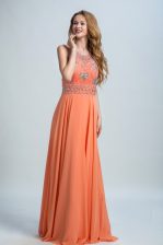  Scoop Sleeveless Beading Backless Prom Party Dress