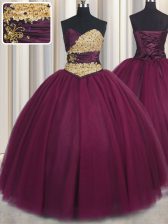  Tulle Sleeveless Floor Length Quinceanera Dresses and Beading and Appliques