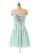 Sumptuous Light Blue Sweetheart Zipper Beading Dress for Prom Sleeveless