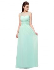 Most Popular Scoop Turquoise Sleeveless Chiffon Zipper Homecoming Dress for Prom and Party