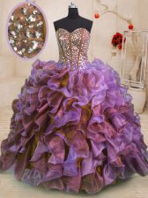  Sweetheart Sleeveless Lace Up Quinceanera Dresses Multi-color Organza
