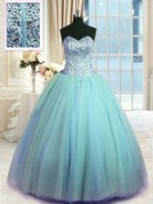 Cheap Sleeveless Lace Up Floor Length Beading and Ruching Sweet 16 Quinceanera Dress