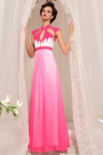 Best Selling Chiffon Sleeveless Floor Length Homecoming Dress and Beading