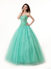 Beauteous Sleeveless Beading and Ruching Lace Up Sweet 16 Quinceanera Dress