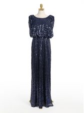  Scoop Sequined Sleeveless Floor Length Evening Dress and Sequins