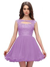 Cheap Lavender Zipper Bateau Beading Prom Dress Chiffon Sleeveless