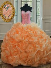 Fantastic Sleeveless Lace Up Floor Length Beading 15th Birthday Dress