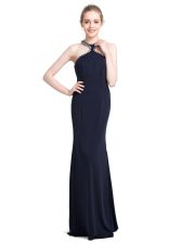Graceful Floor Length Column/Sheath Sleeveless Black Prom Dresses Zipper