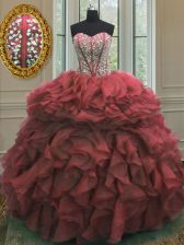 Clearance Ball Gowns Ball Gown Prom Dress Pink Sweetheart Organza Sleeveless Floor Length Lace Up