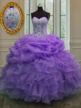 Spectacular Lavender Sweetheart Lace Up Beading and Pick Ups Quinceanera Dresses Sleeveless