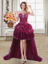  Pick Ups Sweetheart Sleeveless Lace Up Prom Dress Burgundy Organza