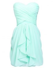 Affordable Apple Green Prom Dresses Prom and Party with Ruching Sweetheart Sleeveless Lace Up