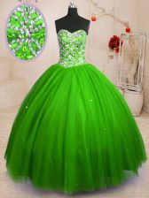 Designer Sleeveless Tulle Lace Up Sweet 16 Quinceanera Dress for Military Ball and Sweet 16 and Quinceanera