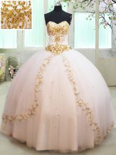 Beauteous Floor Length Ball Gowns Sleeveless White Ball Gown Prom Dress Lace Up
