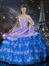 Attractive Organza Sleeveless Floor Length Sweet 16 Quinceanera Dress and Beading and Ruffles