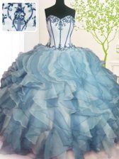 Cute Multi-color Sleeveless Beading and Ruffles Floor Length Quinceanera Gown