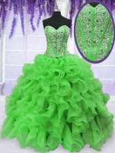 Eye-catching Sweetheart Sleeveless Lace Up Ball Gown Prom Dress Organza