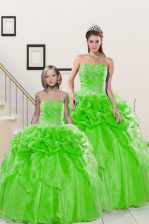 Enchanting Beading and Pick Ups Sweet 16 Dresses Lace Up Sleeveless Floor Length