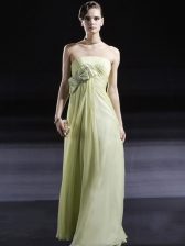  Floor Length Column/Sheath Sleeveless Light Yellow Dress for Prom Side Zipper