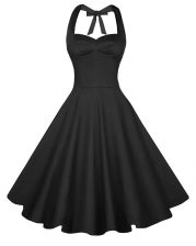 Spectacular Satin Sweetheart Sleeveless Backless Ruching Evening Dress in Black