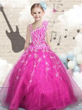  Sleeveless Lace Up Floor Length Beading Little Girls Pageant Dress Wholesale