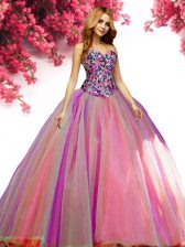 Extravagant Multi-color Sweetheart Lace Up Beading Sweet 16 Dress Sleeveless