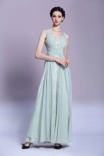 Deluxe Sleeveless Beading and Ruching Backless Prom Dress