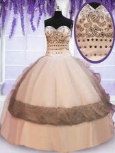 Pretty Floor Length Multi-color Quinceanera Gowns Organza and Taffeta Sleeveless Beading and Lace and Ruffles