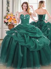  Sleeveless Beading and Appliques and Pick Ups Lace Up Sweet 16 Dresses