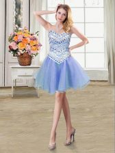Stunning Lavender Sweetheart Neckline Beading Prom Gown Sleeveless Lace Up