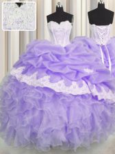 Pretty Pick Ups Floor Length Ball Gowns Sleeveless Lavender Ball Gown Prom Dress Lace Up