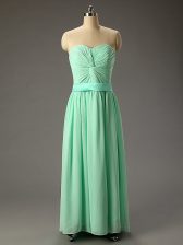 Hot Selling Apple Green Sweetheart Neckline Ruching Sleeveless Lace Up