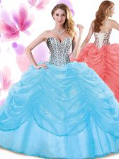  Sleeveless Lace Up Floor Length Beading and Pick Ups Sweet 16 Dresses