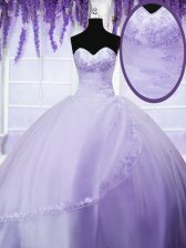  Ball Gowns Quinceanera Gowns Lavender Sweetheart Tulle Sleeveless Floor Length Lace Up