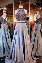 Adorable Sleeveless Backless Floor Length Beading Prom Evening Gown