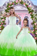  Multi-color Sleeveless Floor Length Beading Lace Up Quinceanera Dresses