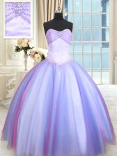 Sophisticated Multi-color Vestidos de Quinceanera Military Ball and Sweet 16 and Quinceanera with Beading Sweetheart Sleeveless Lace Up