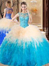 Great Scoop Sleeveless Beading Lace Up Ball Gown Prom Dress